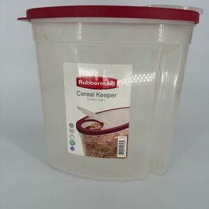 Rubbermaid Cereal Keeper 1.5 GAL Red Flip Top Lid 2014 Made in USA